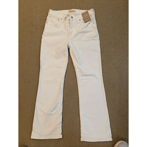 NWT madewell mid-rise kick out white jeans size 28